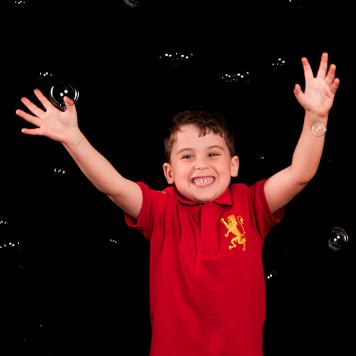 boy with bubbles